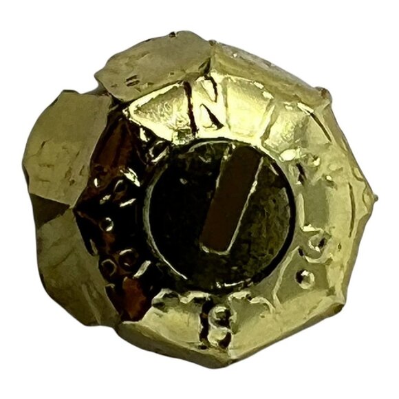 Santas Best Christmas Ornament Gold Round Blown Glass Glitter Rhinestone Jewel - Picture 3 of 6